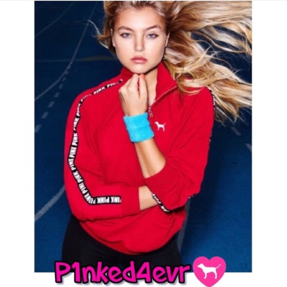 VS PINK Logo Stripe 1/2 Zip/Logo Stripe Leggings - Picture 3 of 6